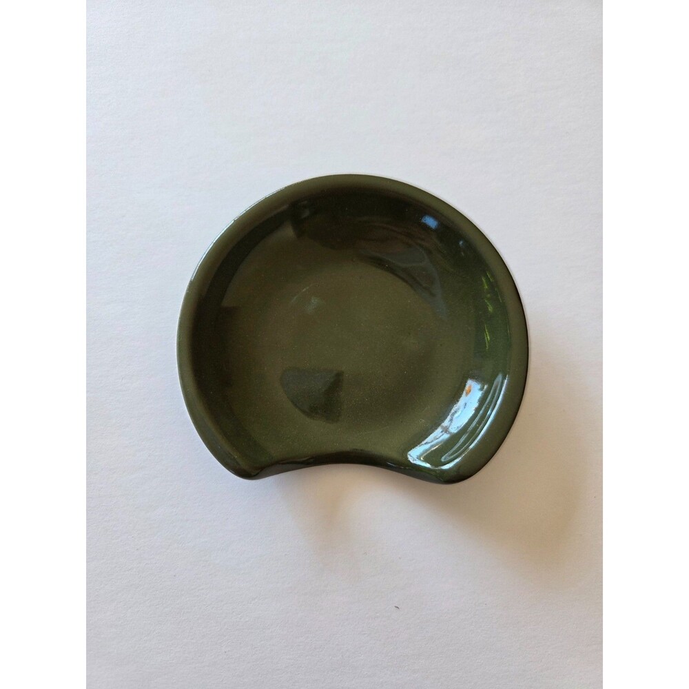 Pigeon Toe Ceramics Spoon Rest Moss Green Gloss Glaze Handmade Studio Pottery